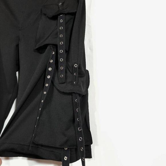 Costume Punk Goth Shorts Silver Details Pockets Black Polyester Spandex Size Xs  - Picture 7 of 8